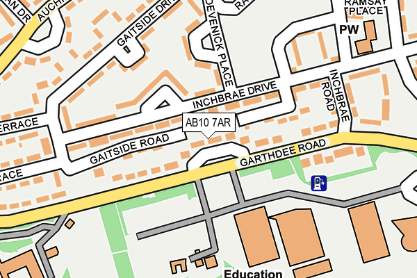 AB10 7AR map - OS OpenMap – Local (Ordnance Survey)