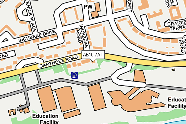 AB10 7AT map - OS OpenMap – Local (Ordnance Survey)