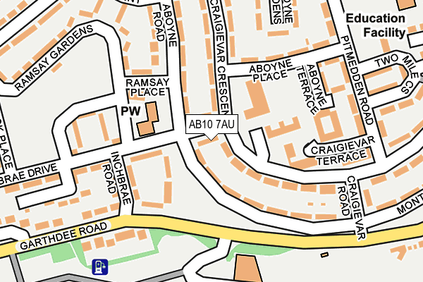 AB10 7AU map - OS OpenMap – Local (Ordnance Survey)