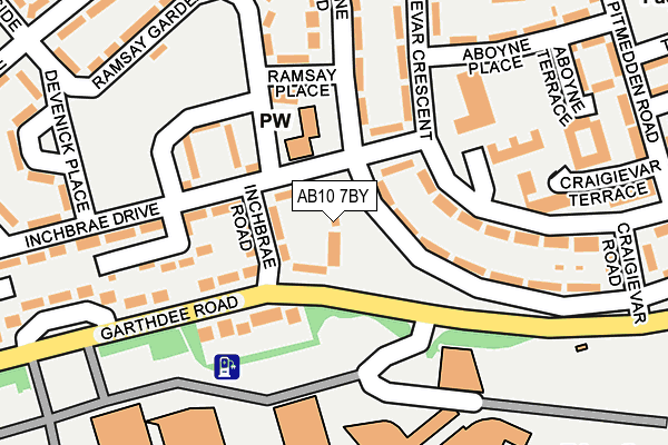 AB10 7BY map - OS OpenMap – Local (Ordnance Survey)