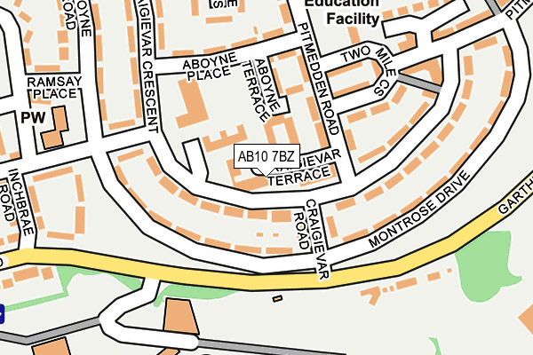 AB10 7BZ map - OS OpenMap – Local (Ordnance Survey)