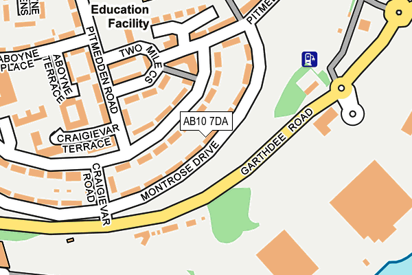 AB10 7DA map - OS OpenMap – Local (Ordnance Survey)