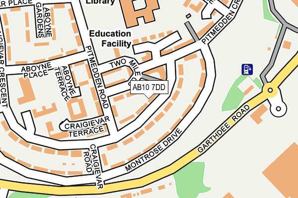 AB10 7DD map - OS OpenMap – Local (Ordnance Survey)