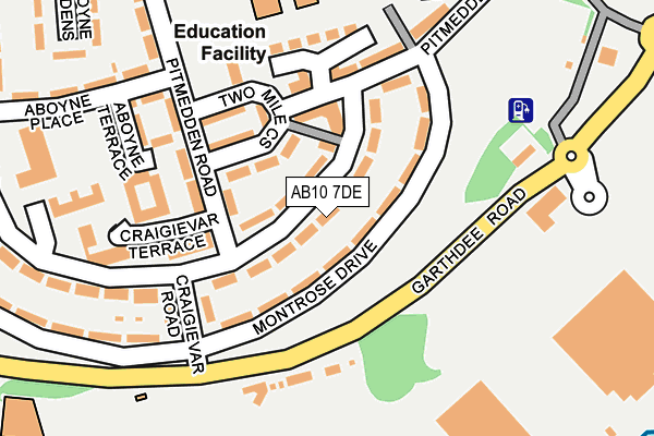 AB10 7DE map - OS OpenMap – Local (Ordnance Survey)
