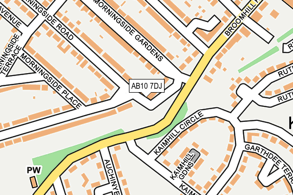 AB10 7DJ map - OS OpenMap – Local (Ordnance Survey)