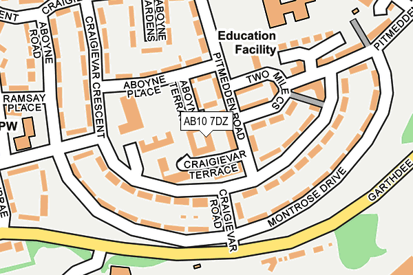 AB10 7DZ map - OS OpenMap – Local (Ordnance Survey)