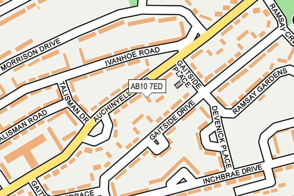 AB10 7ED map - OS OpenMap – Local (Ordnance Survey)