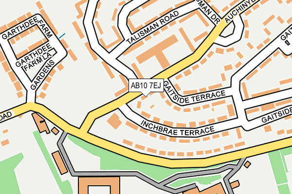 AB10 7EJ map - OS OpenMap – Local (Ordnance Survey)