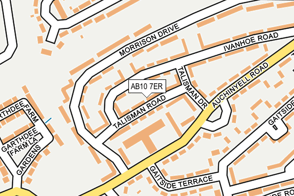 AB10 7ER map - OS OpenMap – Local (Ordnance Survey)