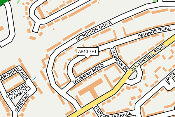AB10 7ET map - OS OpenMap – Local (Ordnance Survey)