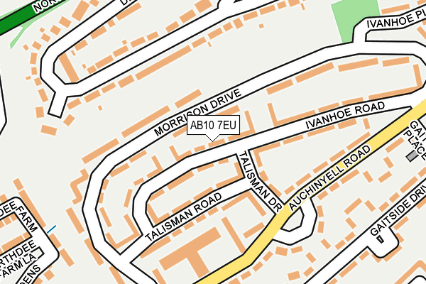 AB10 7EU map - OS OpenMap – Local (Ordnance Survey)