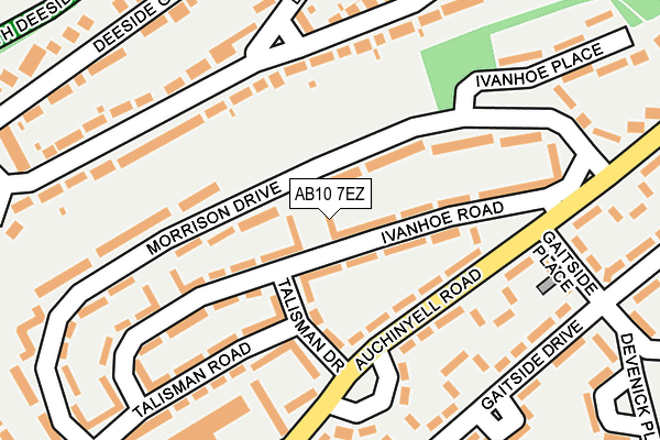 AB10 7EZ map - OS OpenMap – Local (Ordnance Survey)