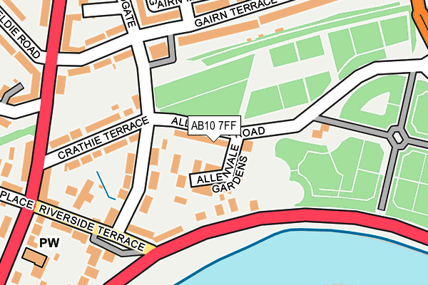 AB10 7FF map - OS OpenMap – Local (Ordnance Survey)