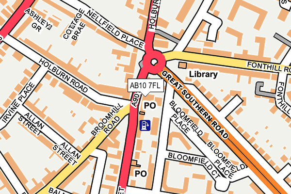 AB10 7FL map - OS OpenMap – Local (Ordnance Survey)