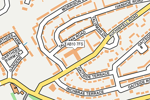 AB10 7FS map - OS OpenMap – Local (Ordnance Survey)