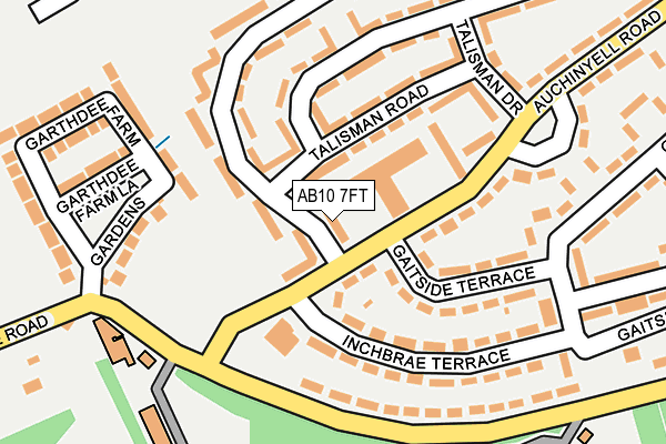 AB10 7FT map - OS OpenMap – Local (Ordnance Survey)