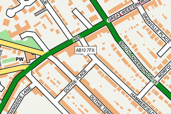 AB10 7FX map - OS OpenMap – Local (Ordnance Survey)