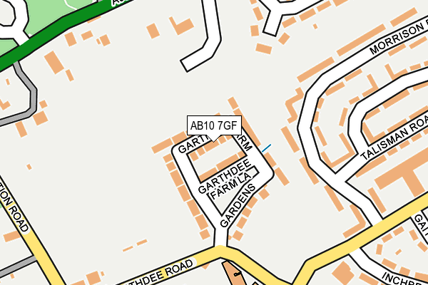 AB10 7GF map - OS OpenMap – Local (Ordnance Survey)