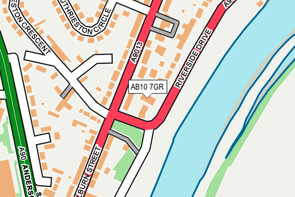 AB10 7GR map - OS OpenMap – Local (Ordnance Survey)