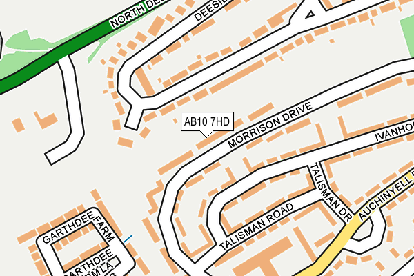 AB10 7HD map - OS OpenMap – Local (Ordnance Survey)