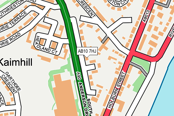 AB10 7HJ map - OS OpenMap – Local (Ordnance Survey)