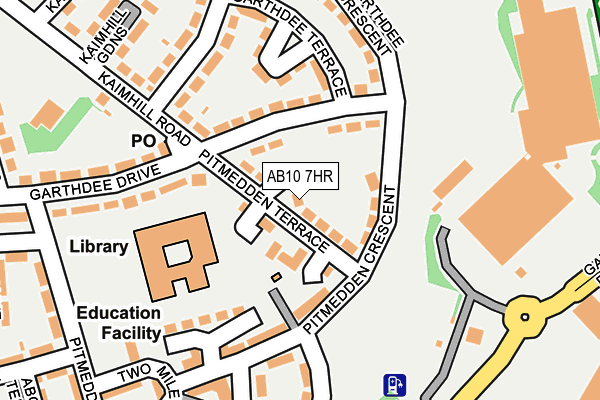 AB10 7HR map - OS OpenMap – Local (Ordnance Survey)