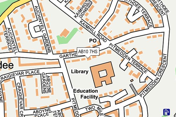AB10 7HS map - OS OpenMap – Local (Ordnance Survey)