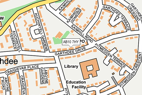 AB10 7HY map - OS OpenMap – Local (Ordnance Survey)