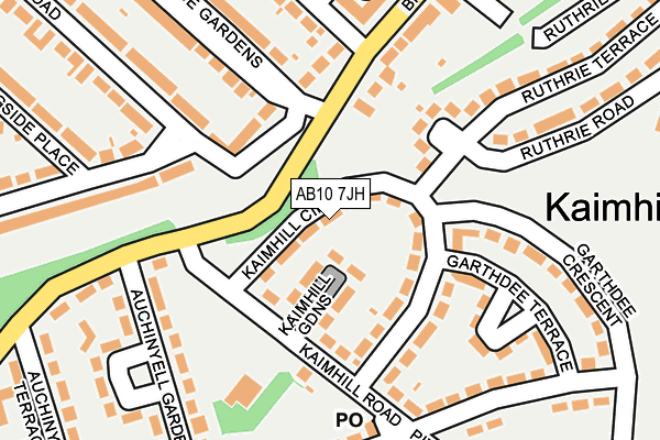 AB10 7JH map - OS OpenMap – Local (Ordnance Survey)