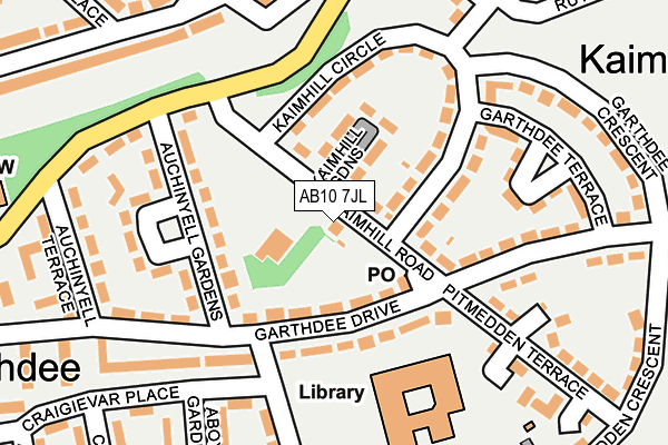 AB10 7JL map - OS OpenMap – Local (Ordnance Survey)
