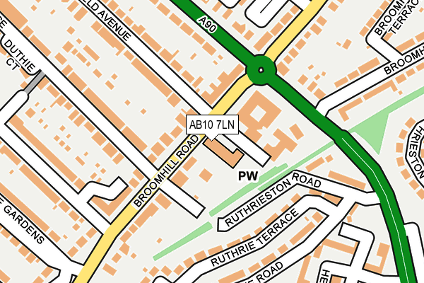 AB10 7LN map - OS OpenMap – Local (Ordnance Survey)