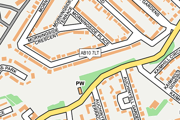 AB10 7LT map - OS OpenMap – Local (Ordnance Survey)
