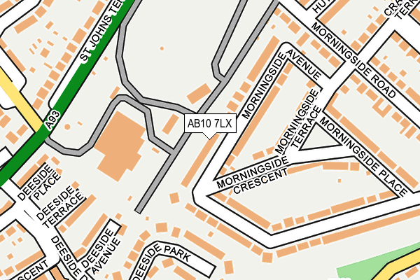 AB10 7LX map - OS OpenMap – Local (Ordnance Survey)