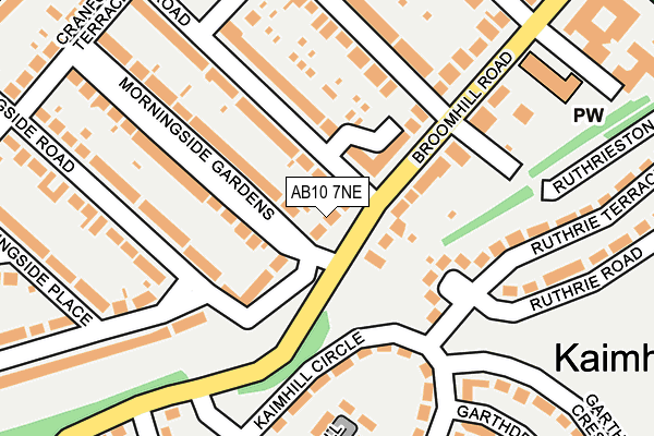 AB10 7NE map - OS OpenMap – Local (Ordnance Survey)