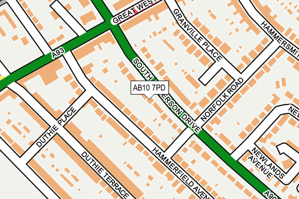 AB10 7PD map - OS OpenMap – Local (Ordnance Survey)