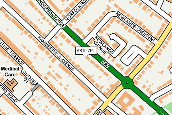 AB10 7PL map - OS OpenMap – Local (Ordnance Survey)