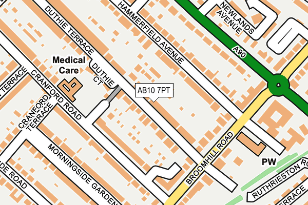 AB10 7PT map - OS OpenMap – Local (Ordnance Survey)