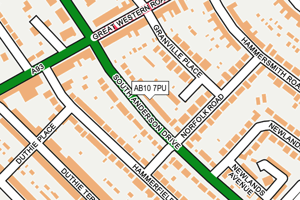 AB10 7PU map - OS OpenMap – Local (Ordnance Survey)