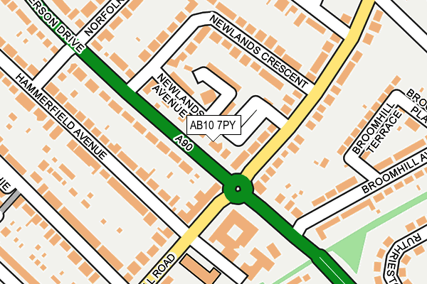 AB10 7PY map - OS OpenMap – Local (Ordnance Survey)