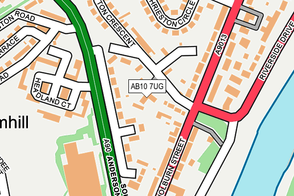 AB10 7UG map - OS OpenMap – Local (Ordnance Survey)