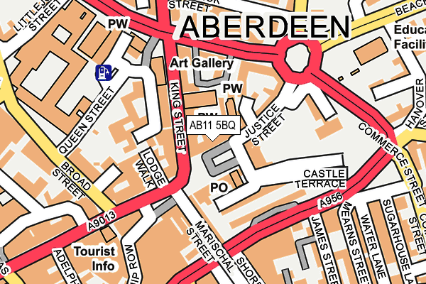 AB11 5BQ map - OS OpenMap – Local (Ordnance Survey)