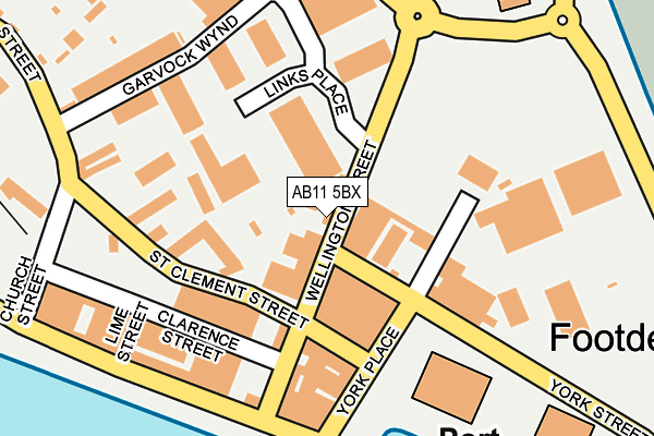 AB11 5BX map - OS OpenMap – Local (Ordnance Survey)
