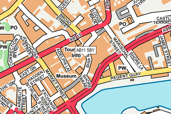 AB11 5BY map - OS OpenMap – Local (Ordnance Survey)