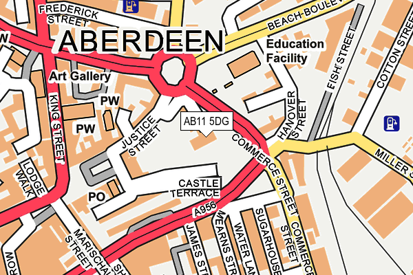 AB11 5DG map - OS OpenMap – Local (Ordnance Survey)
