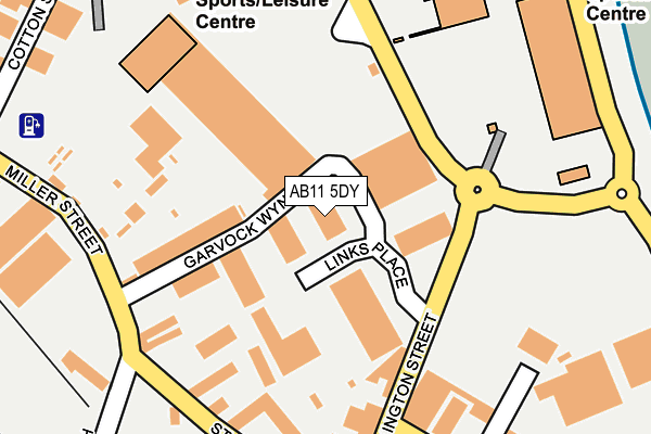 AB11 5DY map - OS OpenMap – Local (Ordnance Survey)