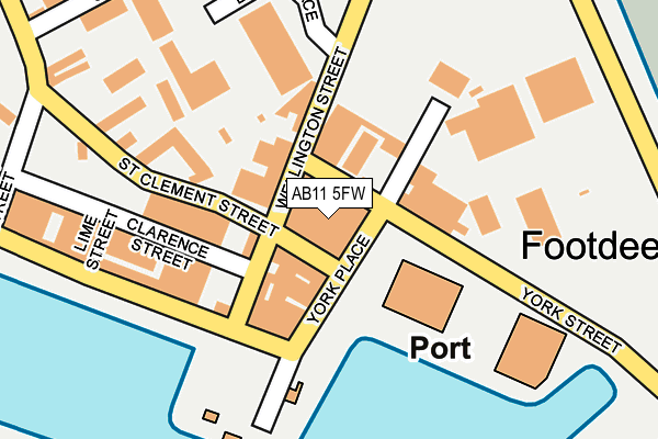AB11 5FW map - OS OpenMap – Local (Ordnance Survey)