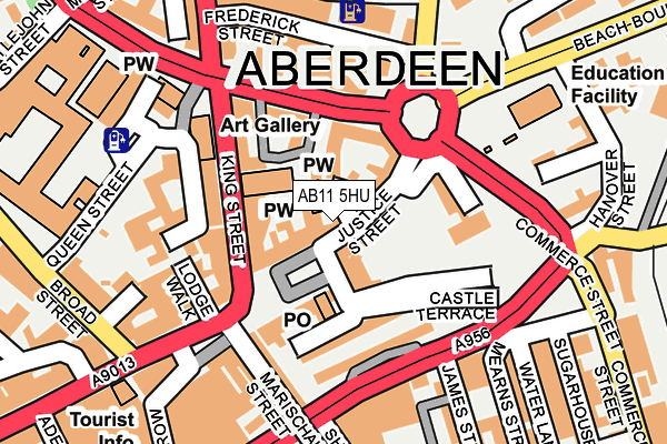 AB11 5HU map - OS OpenMap – Local (Ordnance Survey)