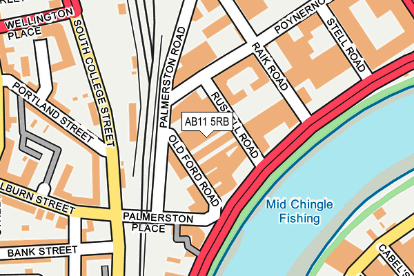 AB11 5RB map - OS OpenMap – Local (Ordnance Survey)