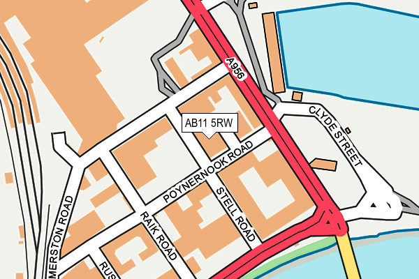 AB11 5RW map - OS OpenMap – Local (Ordnance Survey)