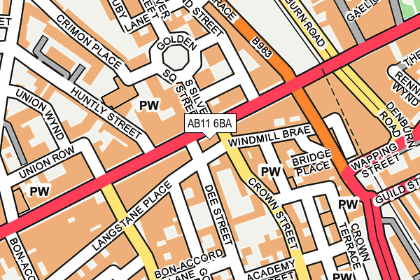AB11 6BA map - OS OpenMap – Local (Ordnance Survey)